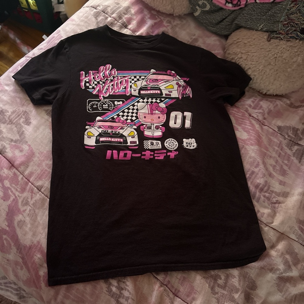 Hello Kitty Black and Pink Short Sleeve Tee